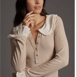 The Keira Collared Button-Front Blouse by Pilcro: Long-Sleeve Edition